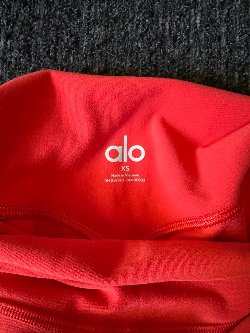 ALO Yoga Red High-Waist Bike Shorts - Picture 3 of 3